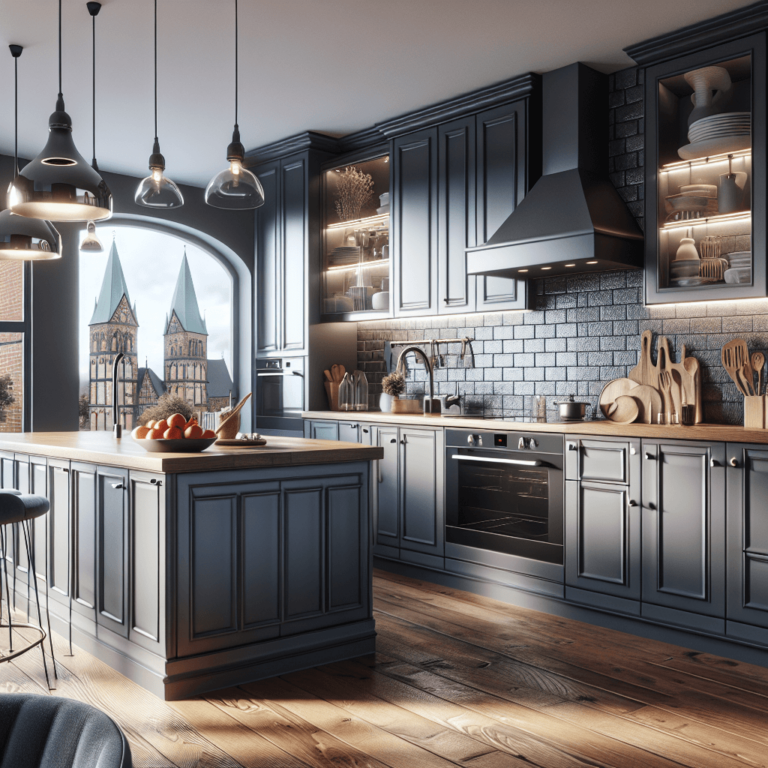 anthrazitfarbene Amerikanische Küche-Bremen