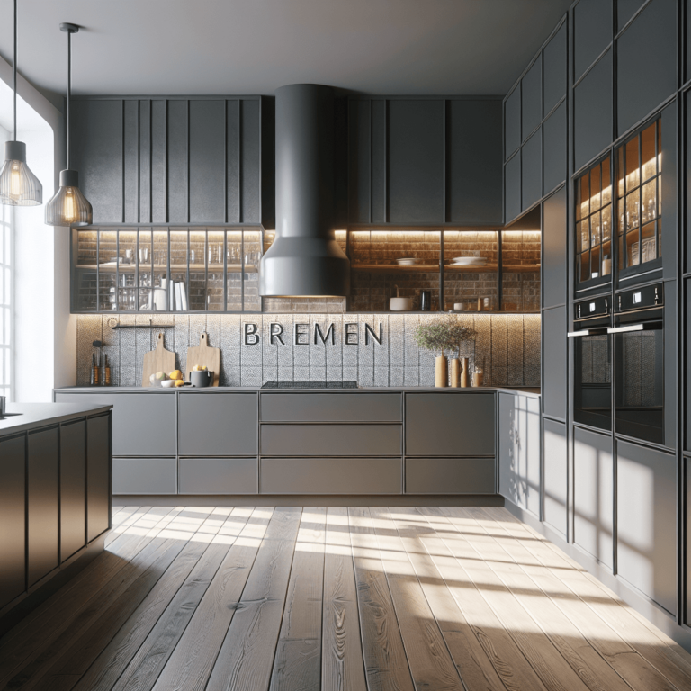 anthrazitfarbene Einbauküche-Bremen