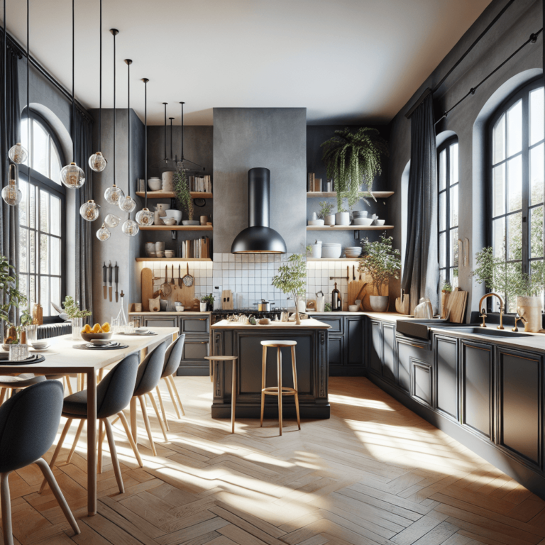 anthrazitfarbene Freistehende Küche-Bremen