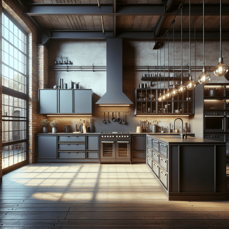 anthrazitfarbene Industrial Style Küche-Bremen