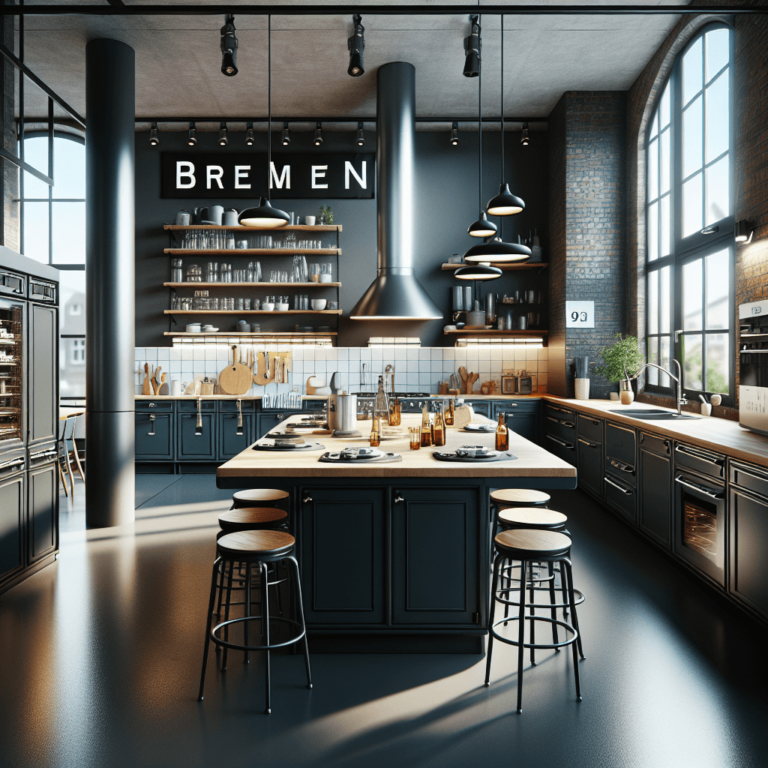 anthrazitfarbene Industrielle Küche-Bremen