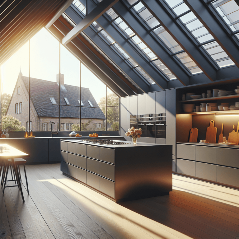 anthrazitfarbene Küche für Dachschräge-Bremen