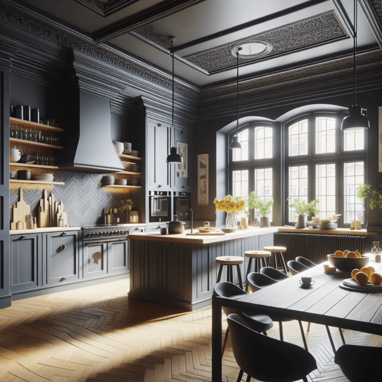 anthrazitfarbene Küche im Art-Deco-Stil-Bremen