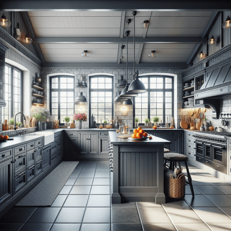 anthrazitfarbene Küche im Bauernhausstil-Bremen
