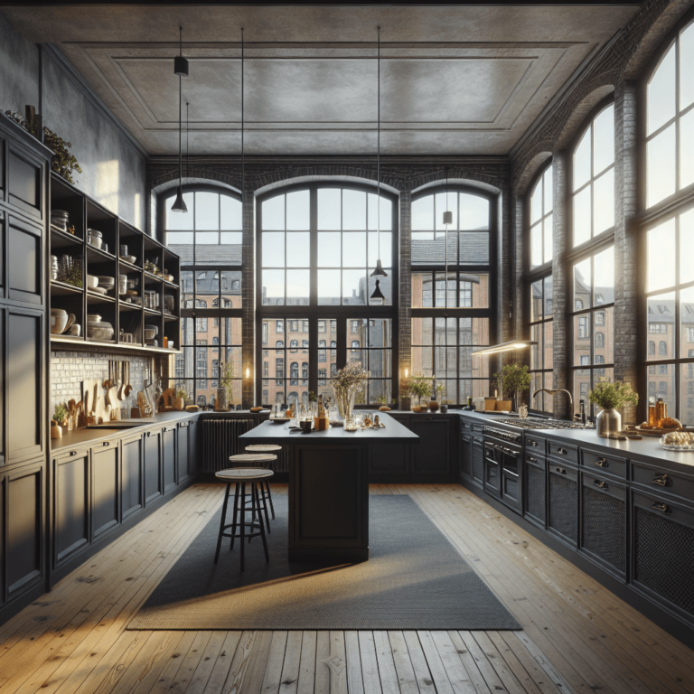 anthrazitfarbene Küche im Loftstil-Bremen