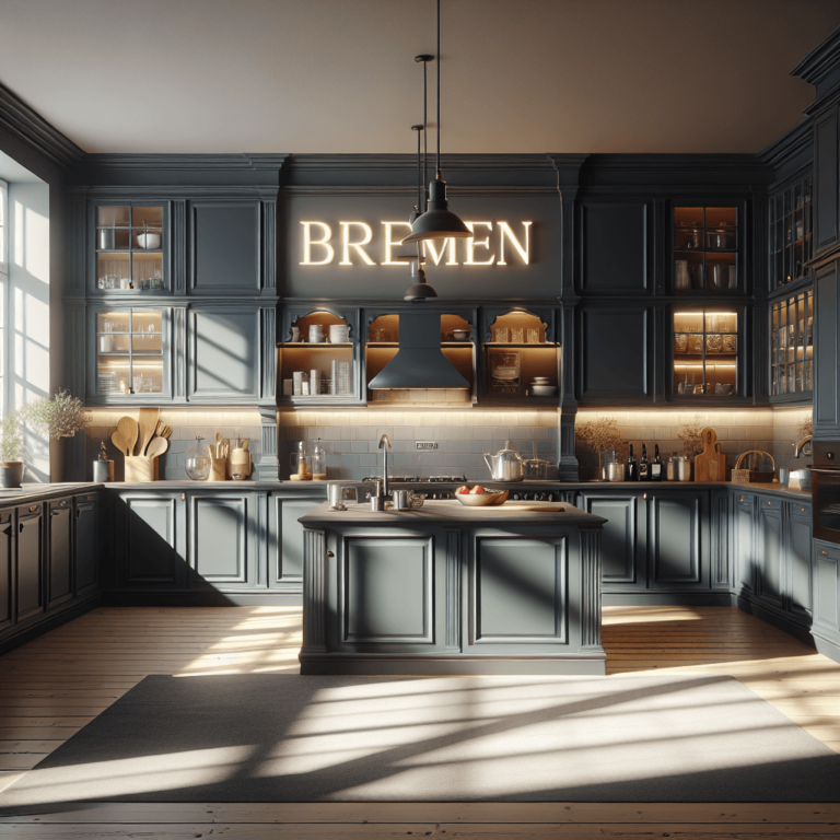 anthrazitfarbene Küche im Vintage Chic Stil-Bremen