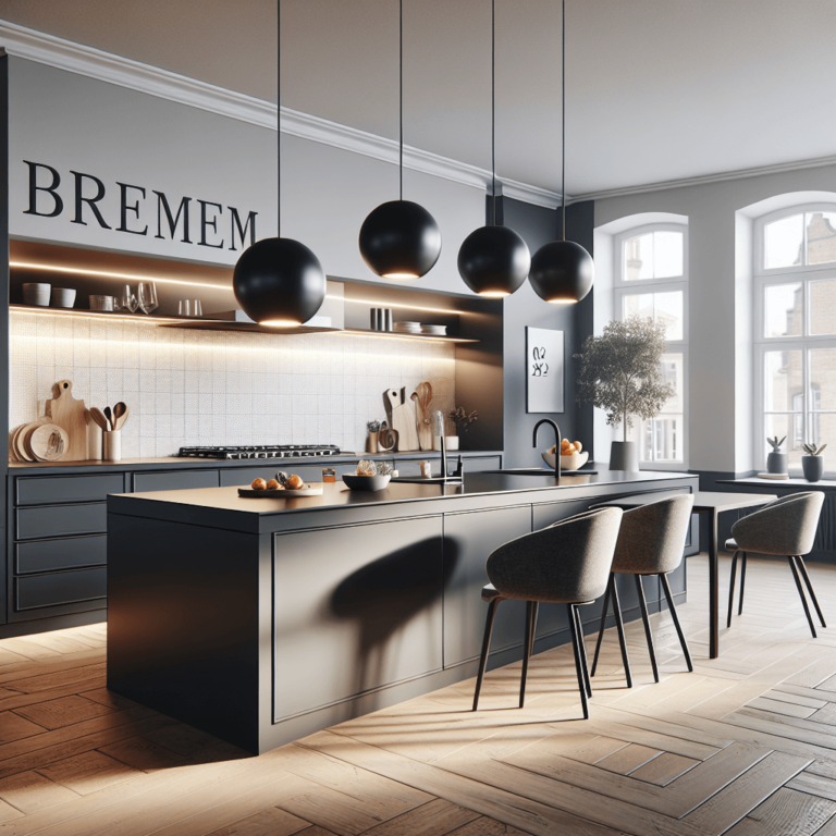 anthrazitfarbene Minimalismus Küche-Bremen