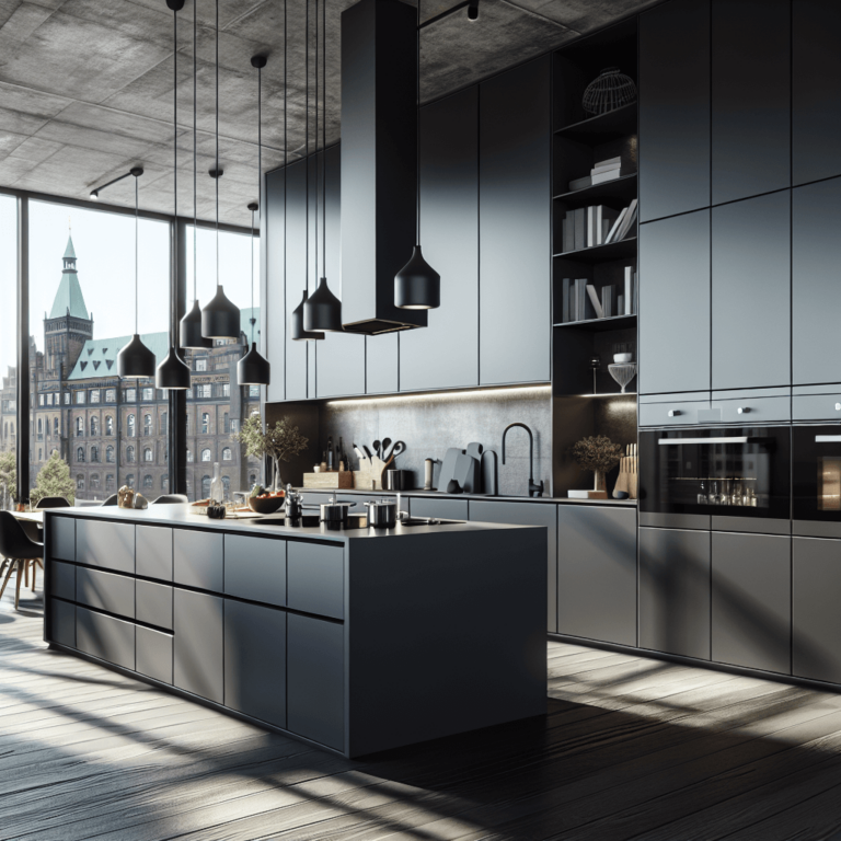 anthrazitfarbene Wohnküche-Bremen