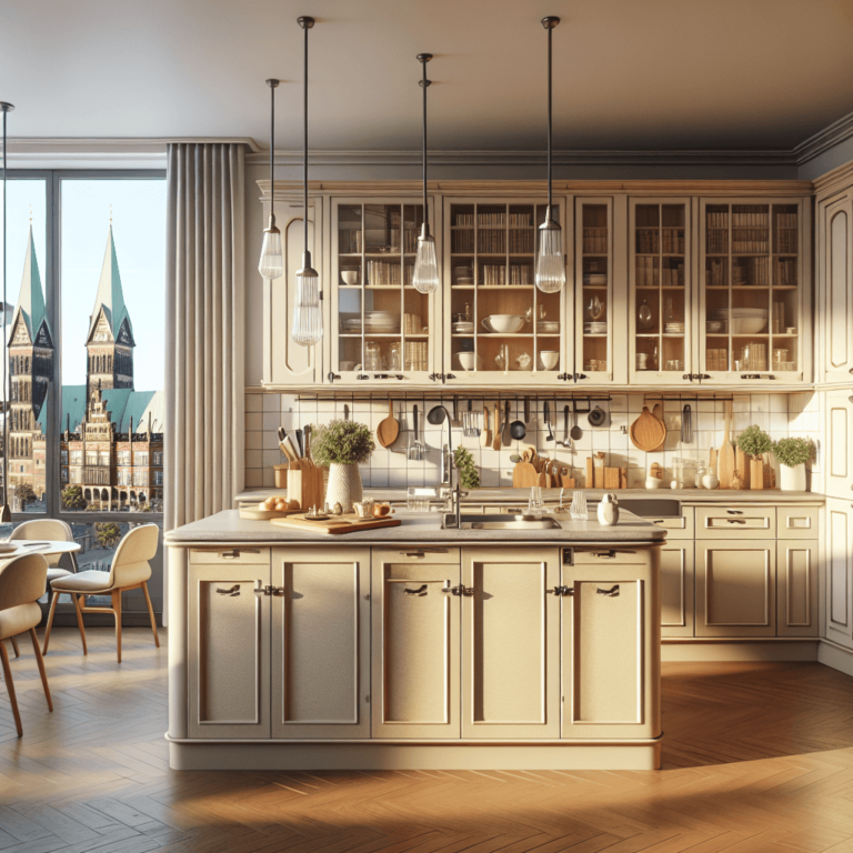 beige Küche im Vintage Chic Stil-Bremen