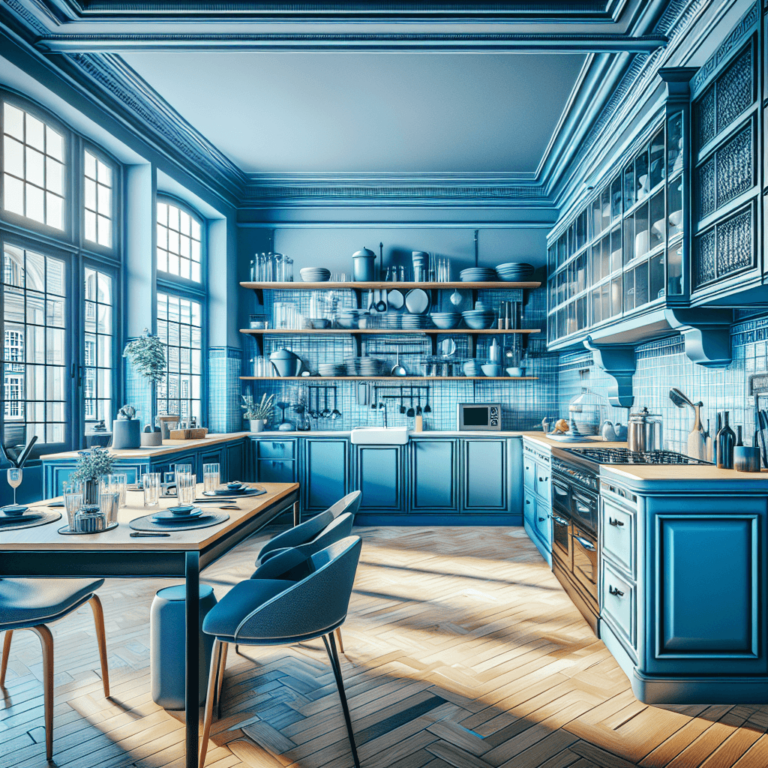 blaue Küche im Art-Deco-Stil-Bremen