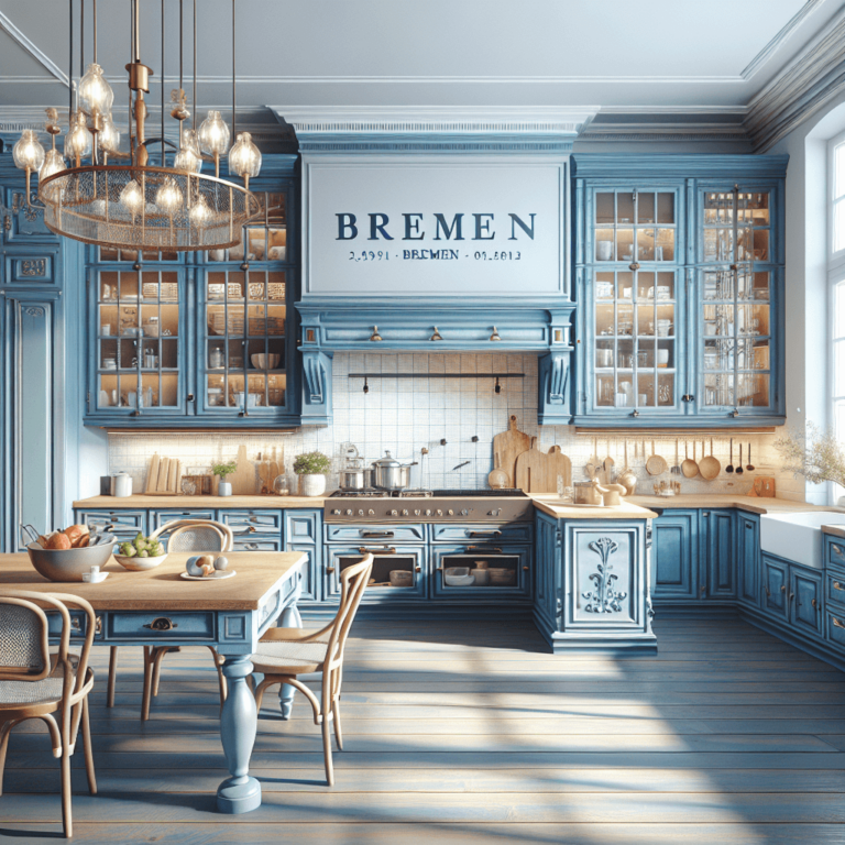 blaue Küche im Shabby Chic Stil-Bremen