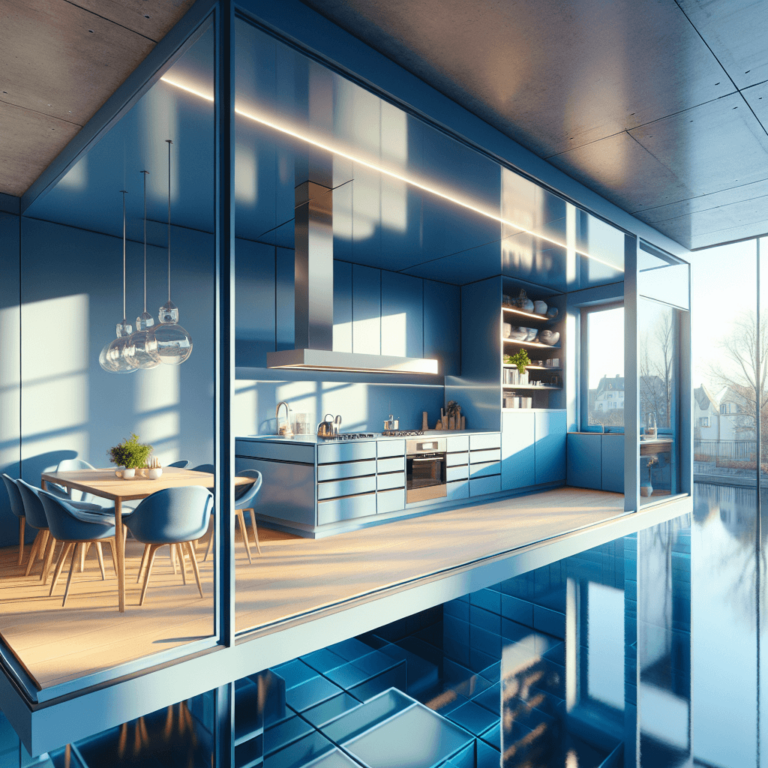 blaue Schwebende Küche-Bremen