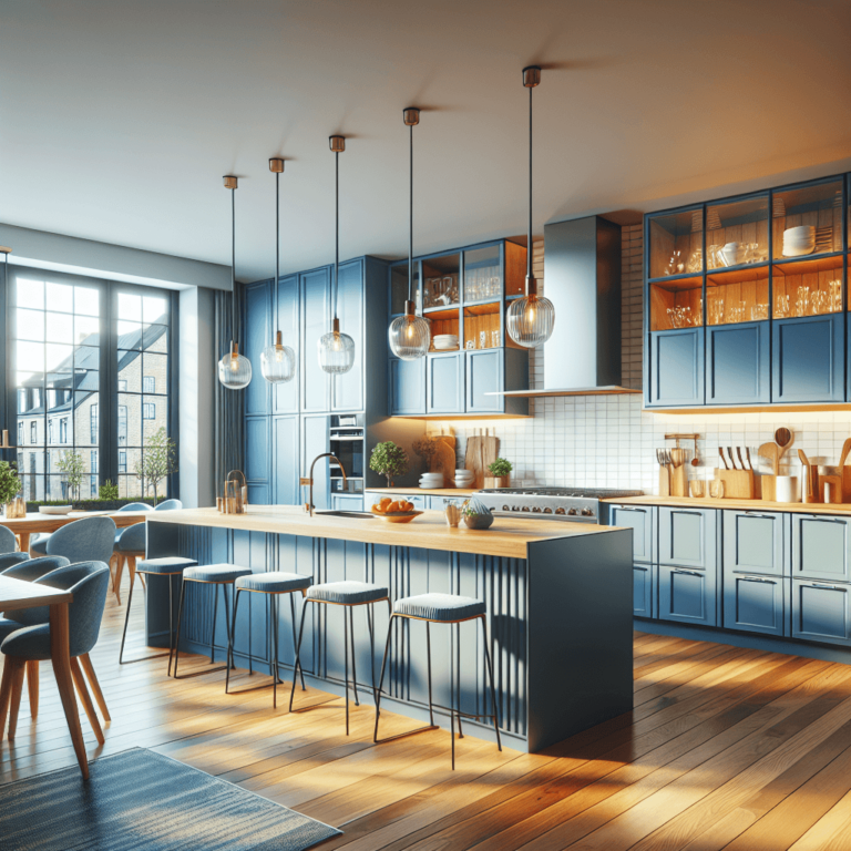 blaue mehrzeilige Küche-Bremen