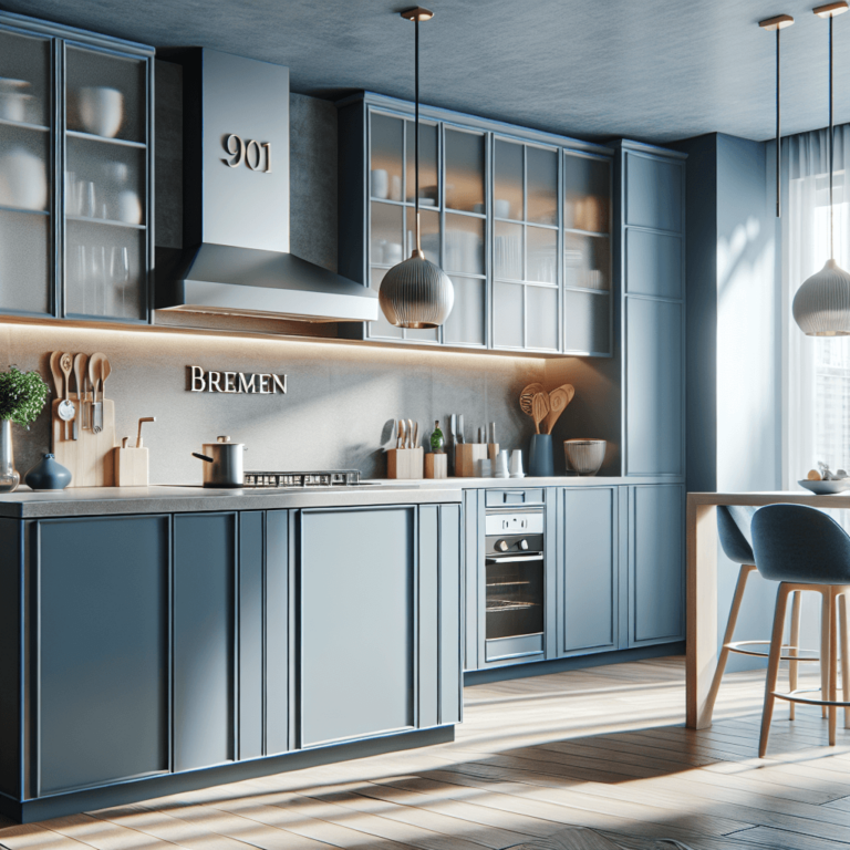 blaugraue Barrierefreie Küche-Bremen
