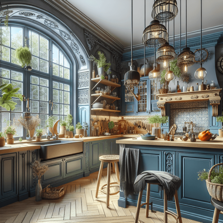 blaugraue Boho Style Küche-Bremen