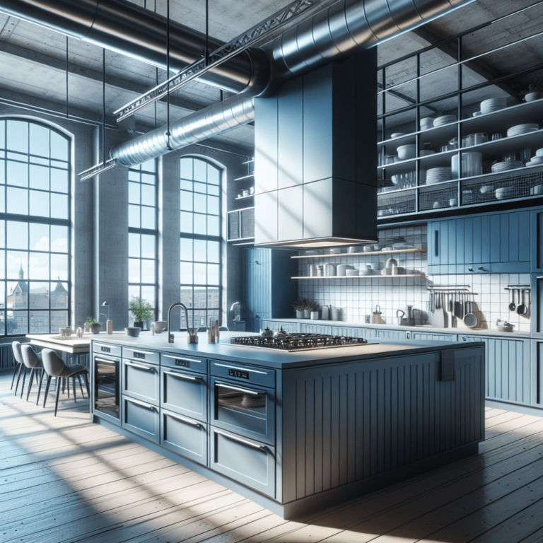 blaugraue Industrielle Küche-Bremen