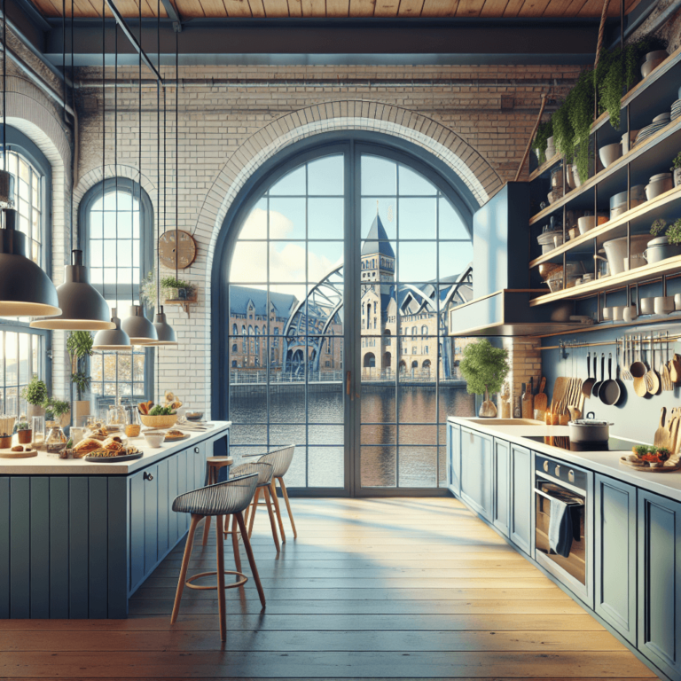 blaugraue Schwebende Küche-Bremen