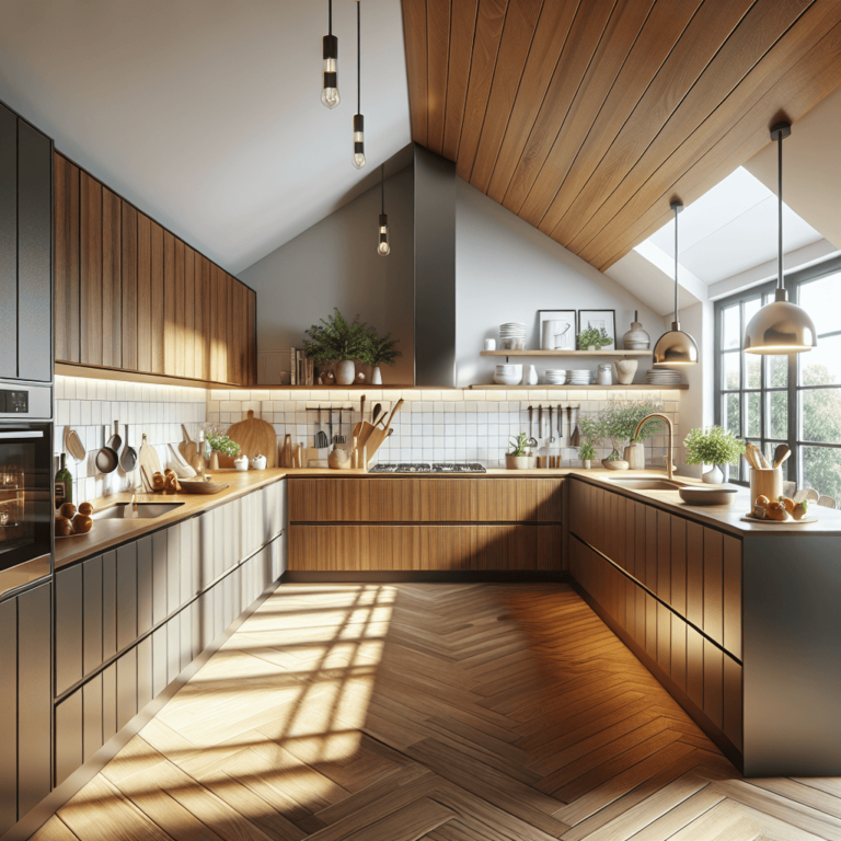 braune Küche für Dachschräge-Bremen