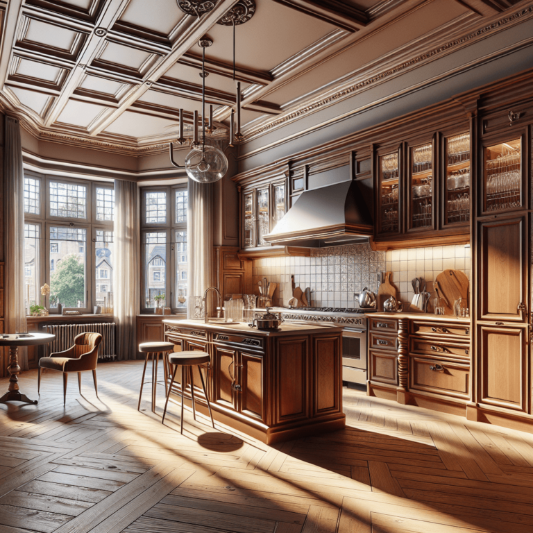 braune Küche im Vintage Chic Stil-Bremen