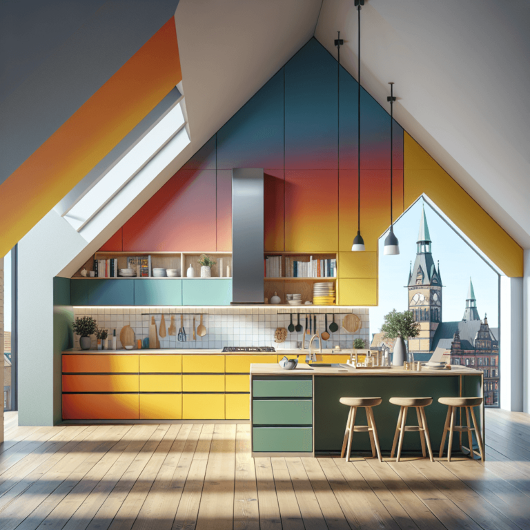 bunte Küche für Dachschräge-Bremen