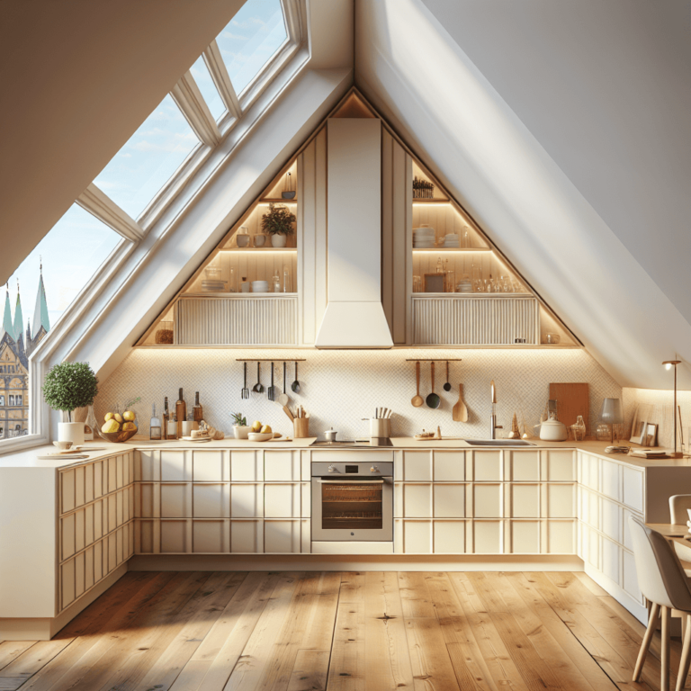 cremefarbene Küche für Dachschräge-Bremen