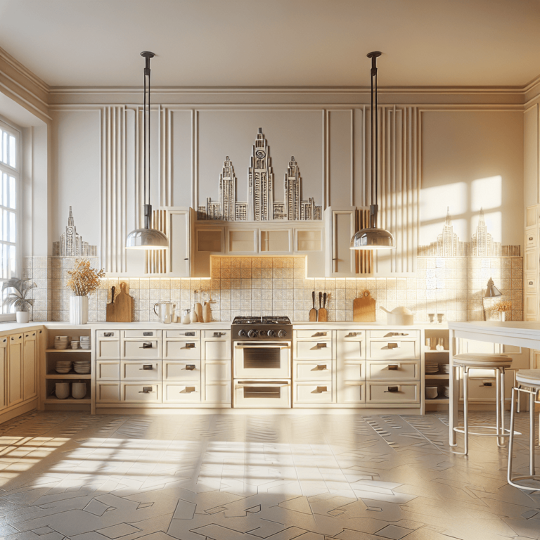 cremefarbene Küche im Art-Deco-Stil-Bremen