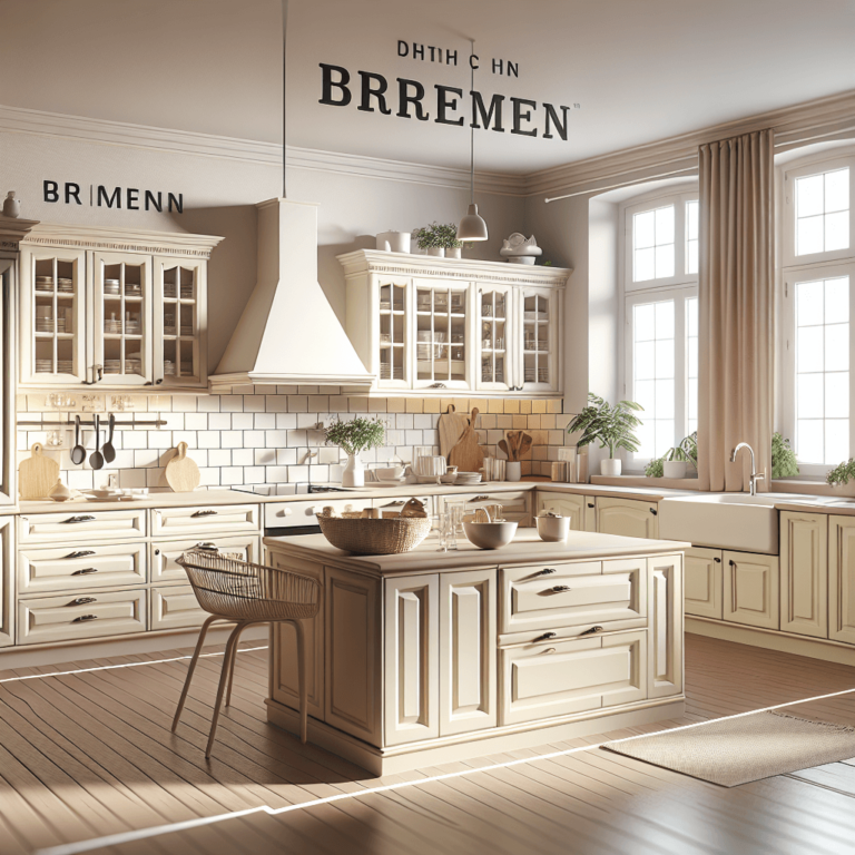 cremefarbene Küche im Shabby Chic Stil-Bremen