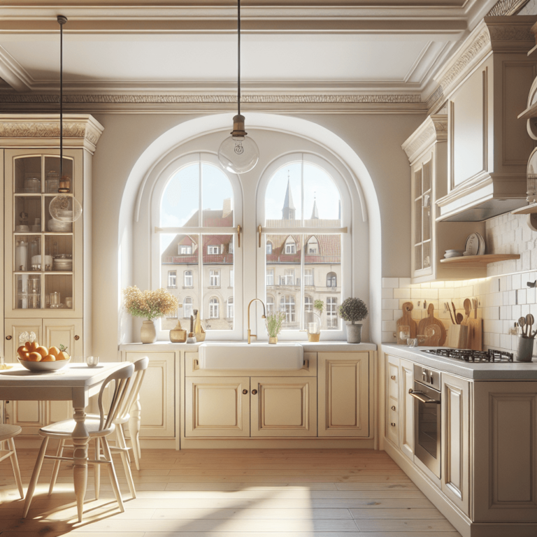 cremefarbene Küche im Vintage Chic Stil-Bremen