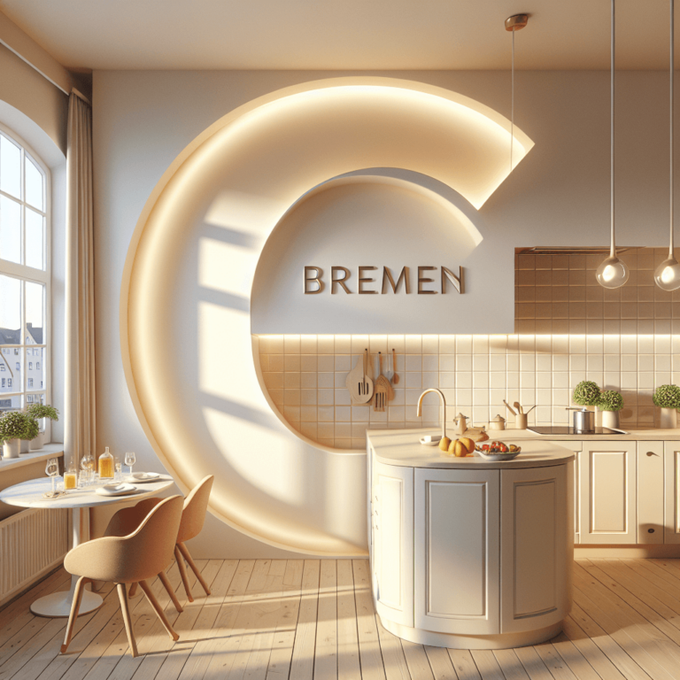 cremefarbene Küche in G-Form-Bremen