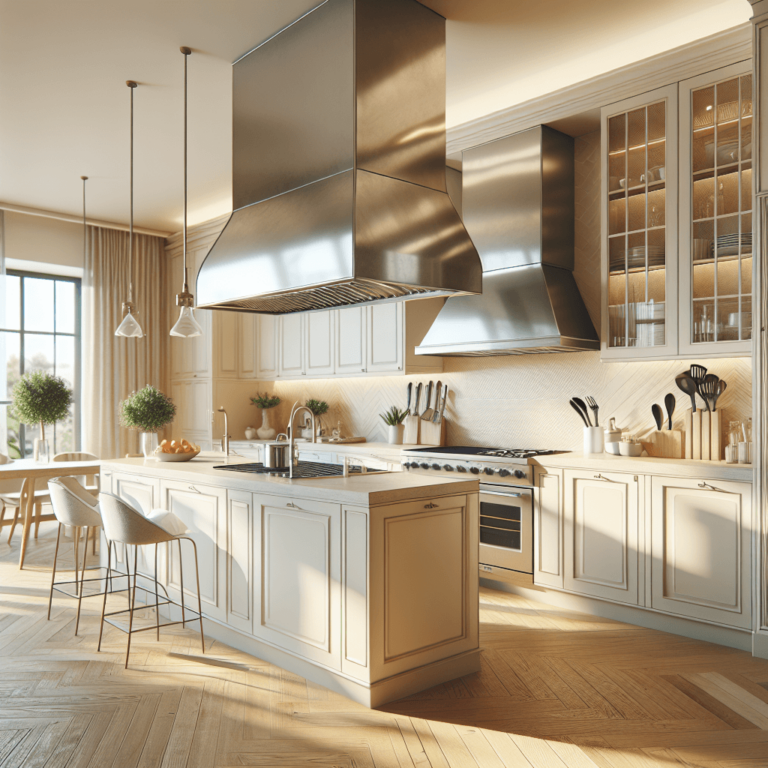 cremefarbene Küche mit Stahlakzenten-Bremen