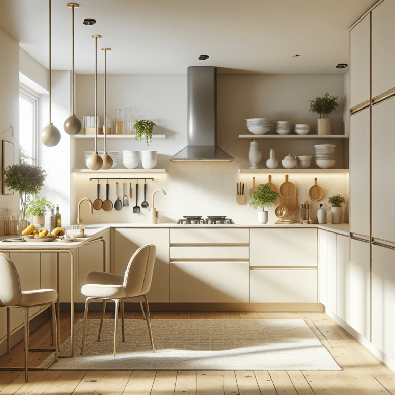 cremefarbene Minimalismus Küche-Bremen