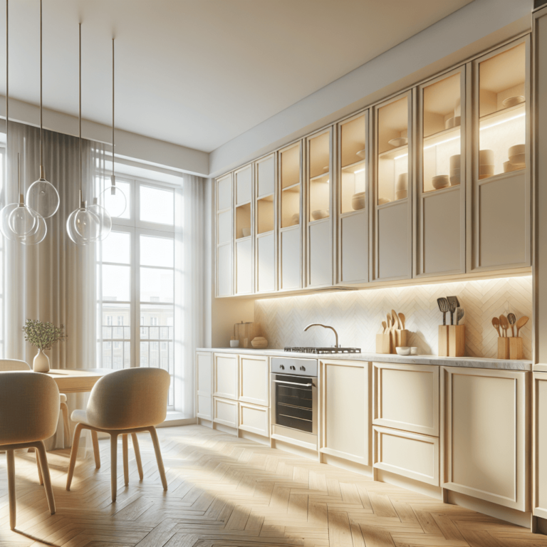 cremefarbene mehrzeilige Küche-Bremen