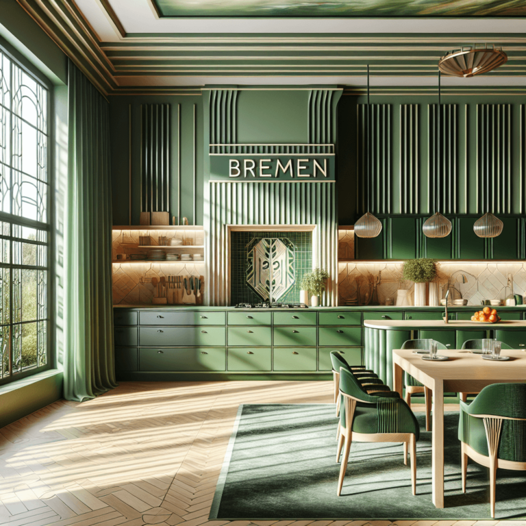 grüne Küche im Art-Deco-Stil-Bremen