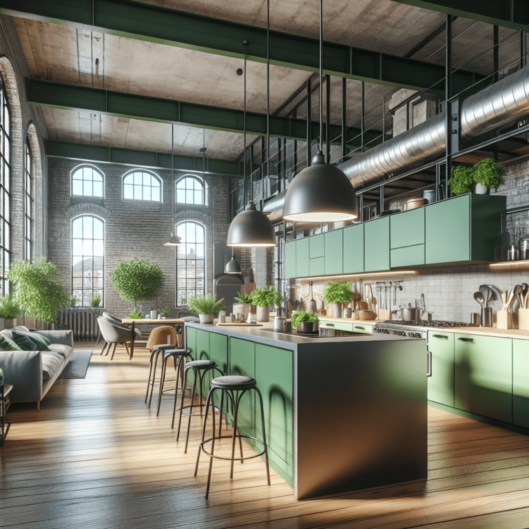 grüne Küche im Loftstil-Bremen