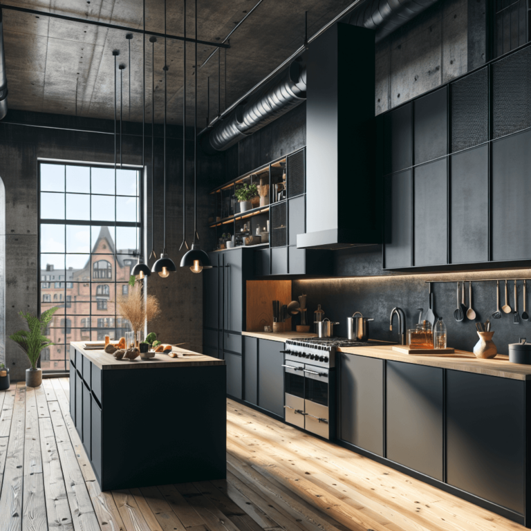 schwarze Industrial Style Küche-Bremen
