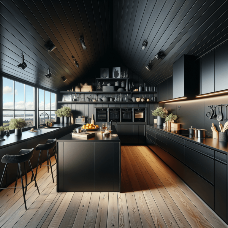 schwarze Küche für Dachschräge-Bremen