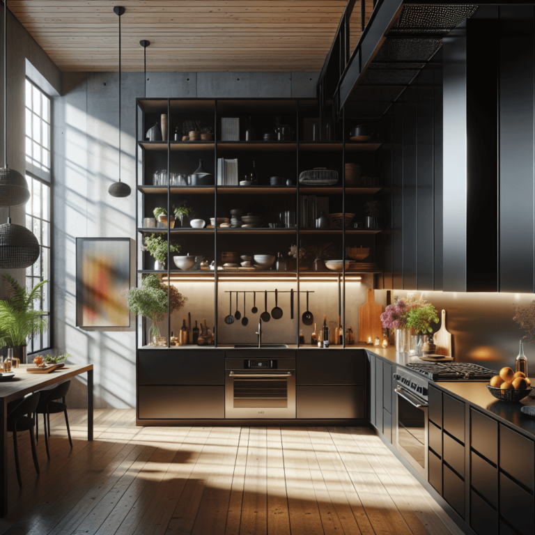 schwarze Küche im Loftstil-Bremen