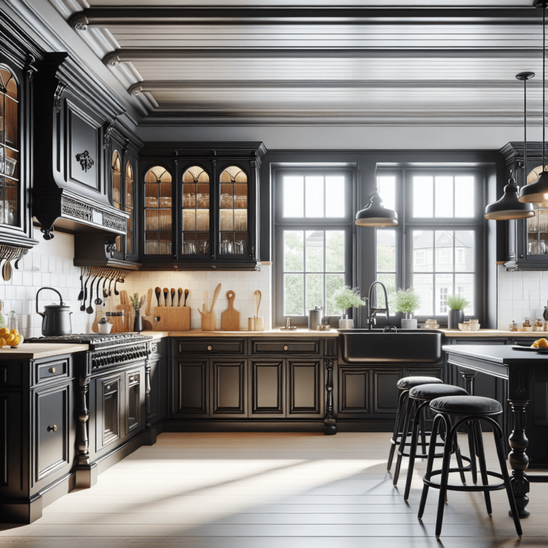 schwarze Küche im Vintage Chic Stil-Bremen
