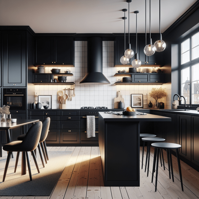 schwarze Küche im skandinavischen Stil-Bremen