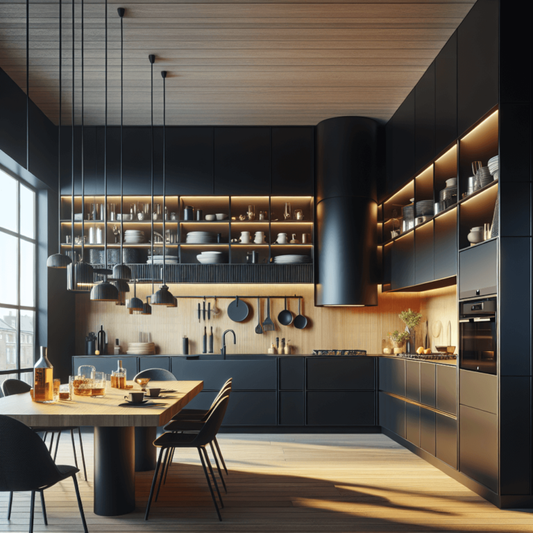 schwarze Schwebende Küche-Bremen