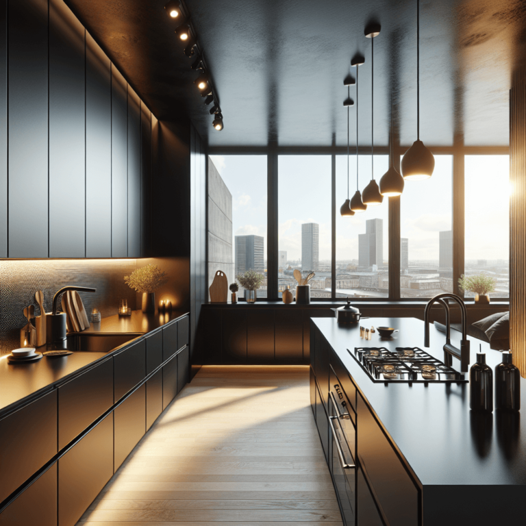 schwarze Wohnküche-Bremen