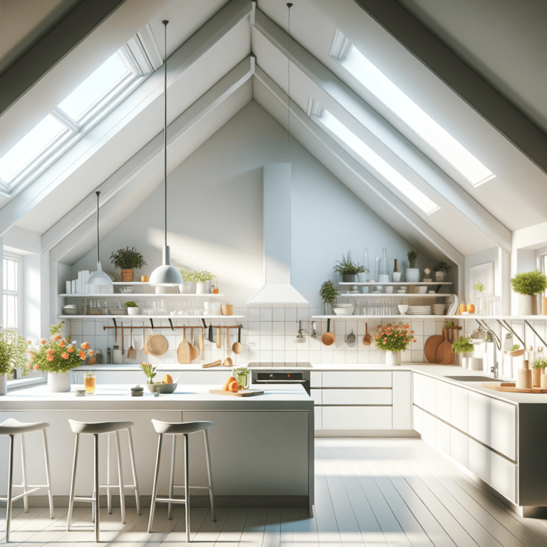 weiße Küche für Dachschräge-Bremen