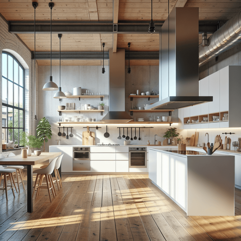 weiße Küche im Loftstil-Bremen