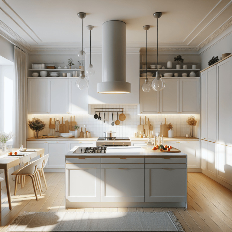 weiße Küche im skandinavischen Stil-Bremen